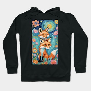 Mystical Foxes: Guardians of the Starry Night Hoodie